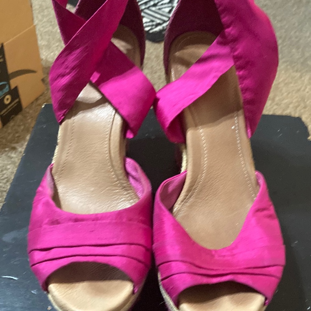 Hot pink UGG wedges